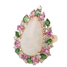 Bague Cocktail en or rose et cabochon d'opale - Castafiore