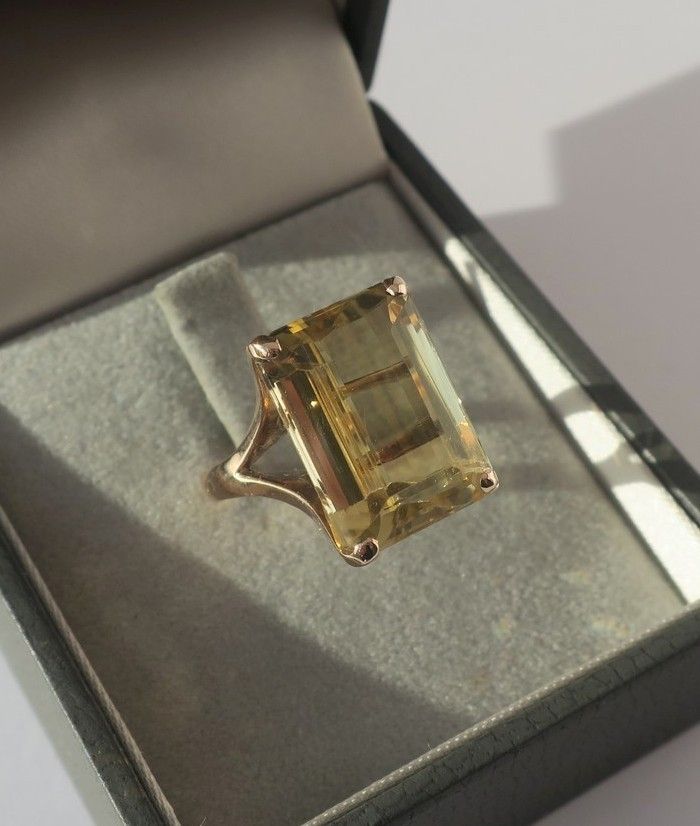 Bague cocktail en or rose et citrine - Castafiore