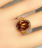 Bague Cocktail en or rose et citrine - Castafiore