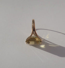 Bague cocktail en or rose et citrine - Castafiore