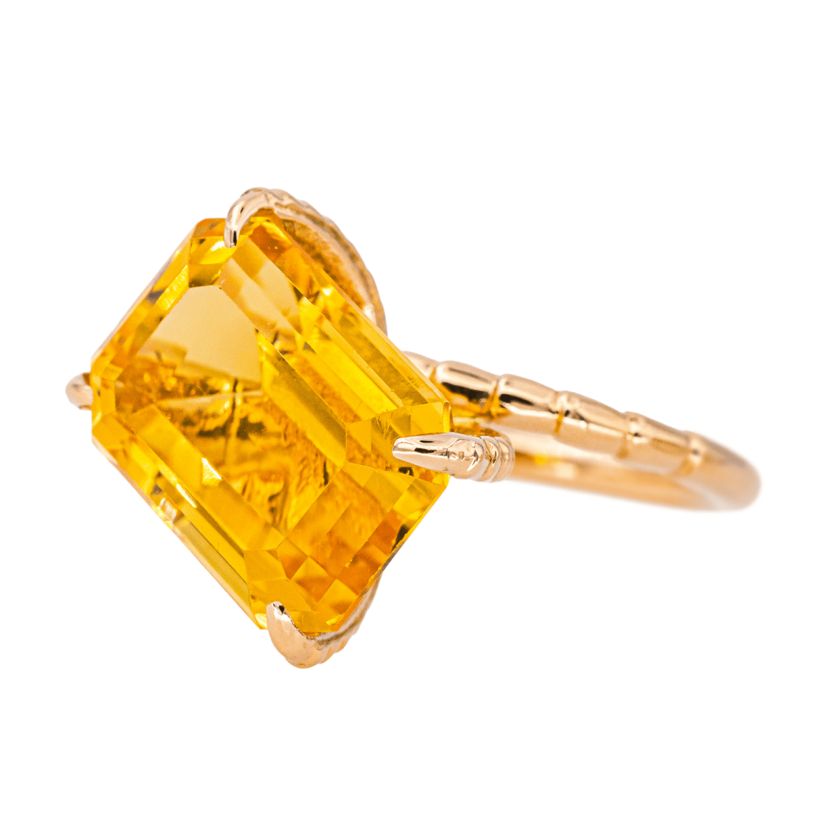 Bague Cocktail en or rose et citrine - Castafiore