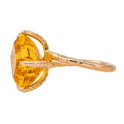 Bague Cocktail en or rose et citrine - Castafiore
