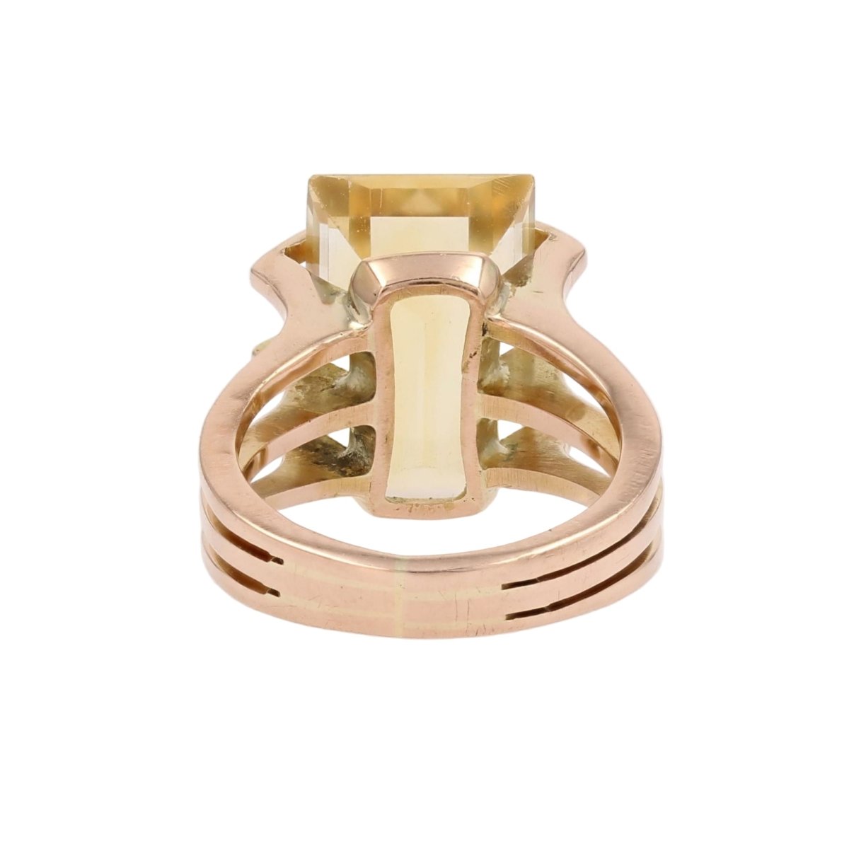 Bague Cocktail en or rose et citrine - Castafiore