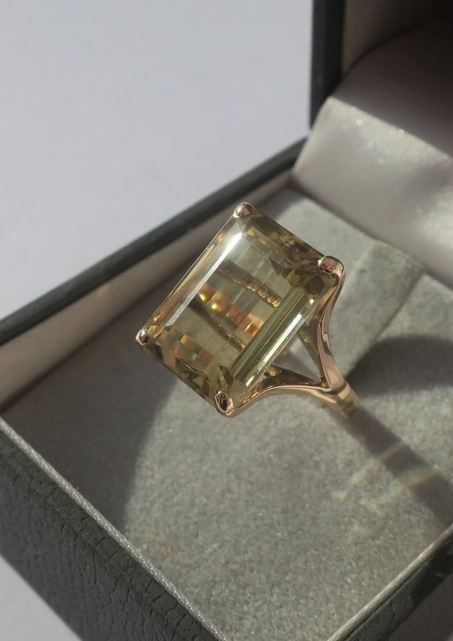 Bague cocktail en or rose et citrine - Castafiore