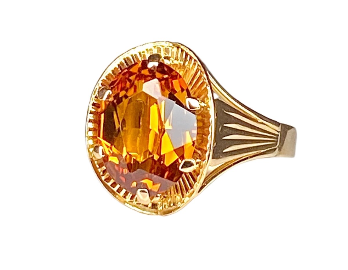 Bague Cocktail en or rose et citrine - Castafiore