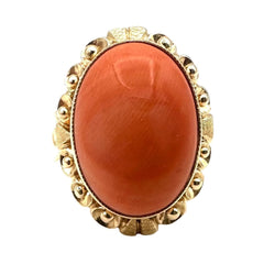 Bague Cocktail en or rose et corail - Castafiore