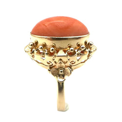Bague Cocktail en or rose et corail - Castafiore