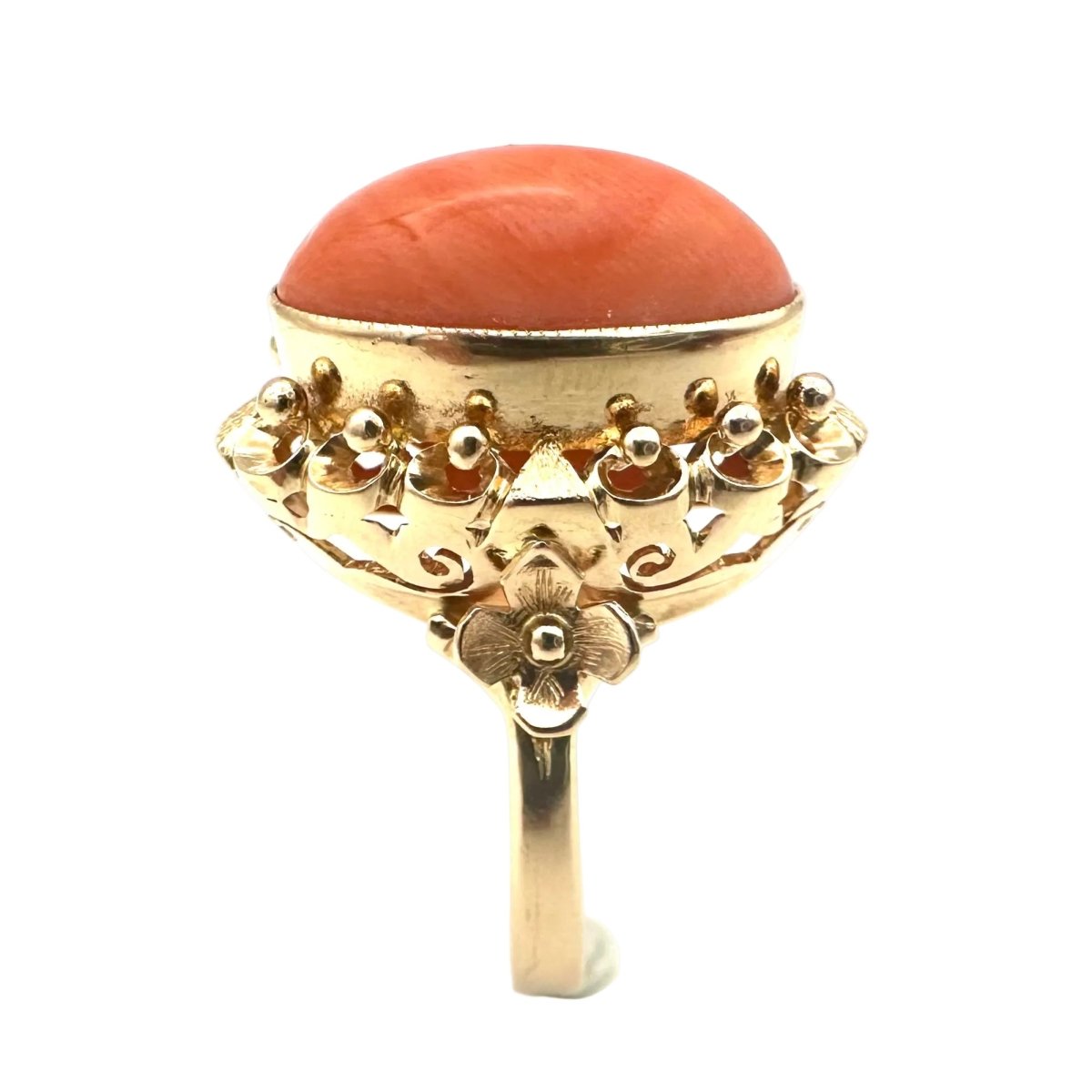 Bague Cocktail en or rose et corail - Castafiore