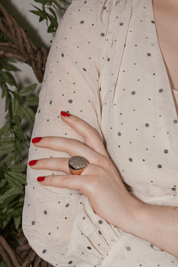 Bague Cocktail en or rose et diamants - Castafiore