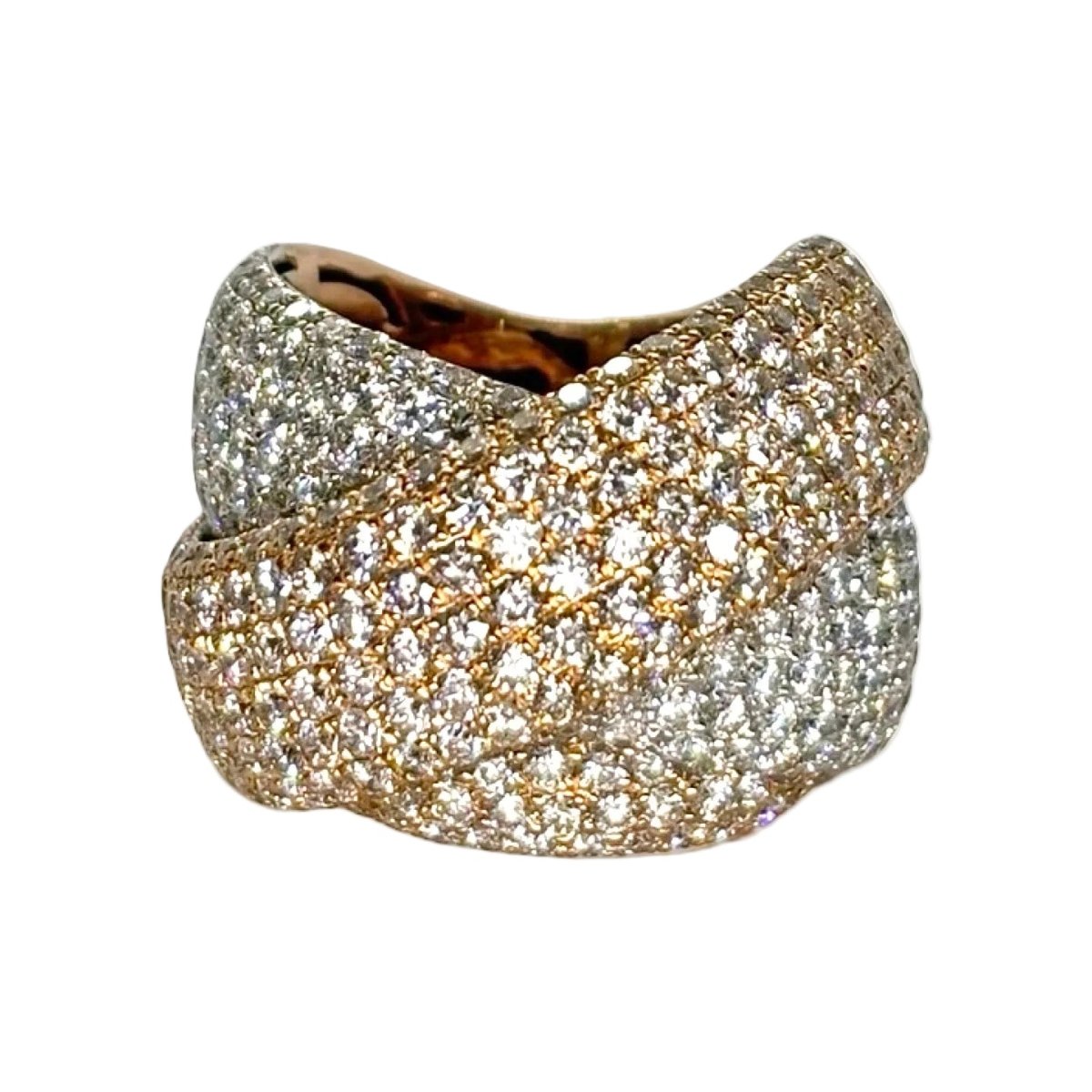 Bague Cocktail en or rose et diamants - Castafiore