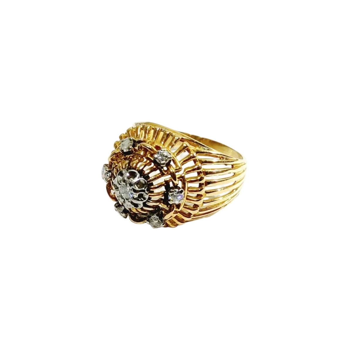 Bague Cocktail en or rose et diamants - Castafiore