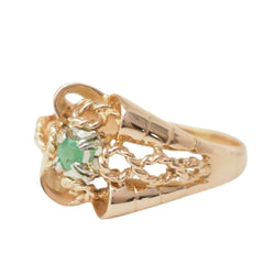 Bague Cocktail en or rose et émeraude - Castafiore