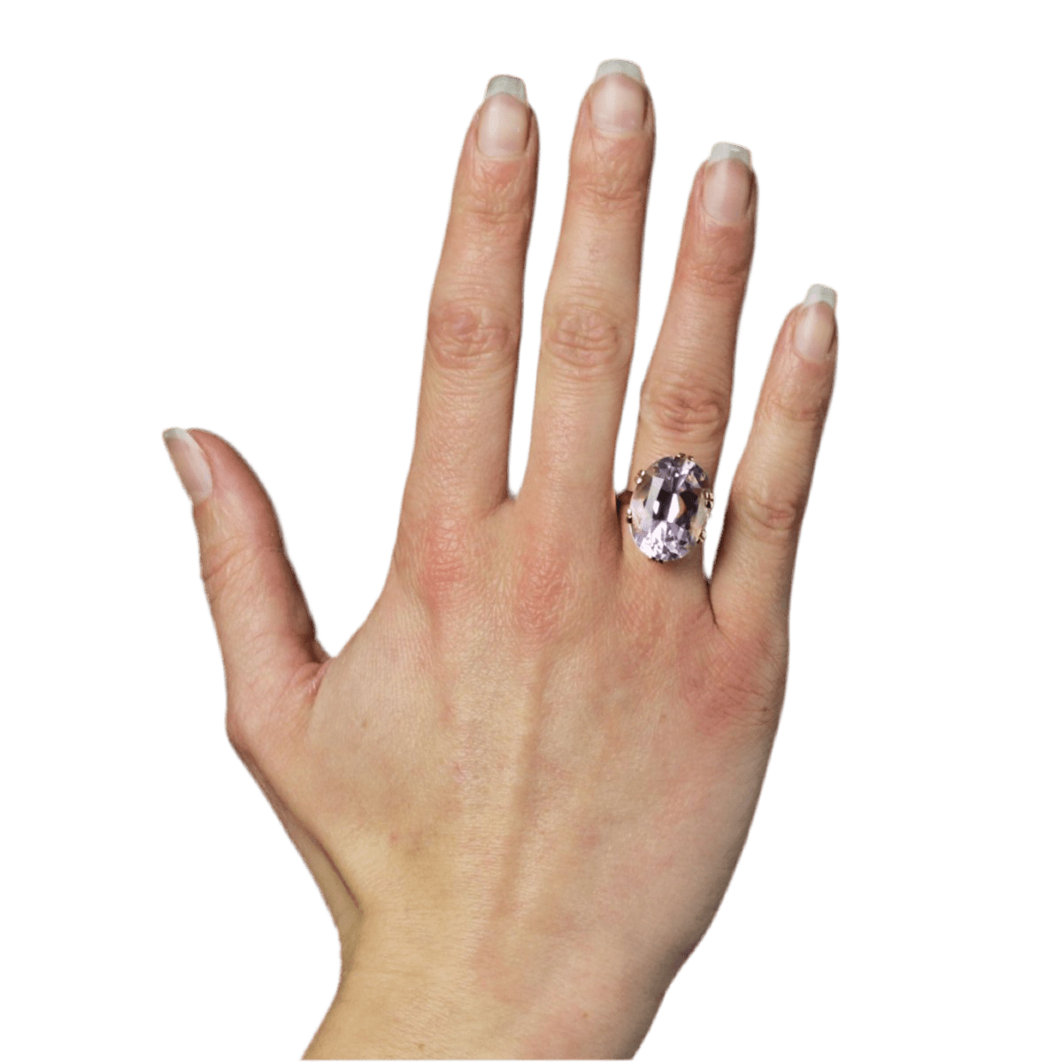 Bague Cocktail en or rose et kunzite - Castafiore