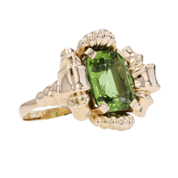 Bague Cocktail en or rose et péridot - Castafiore