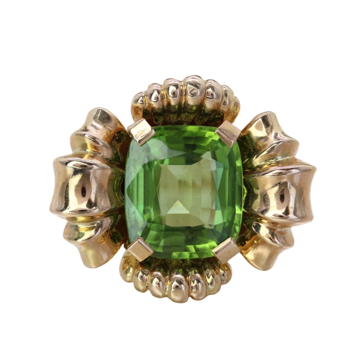 Bague Cocktail en or rose et péridot - Castafiore
