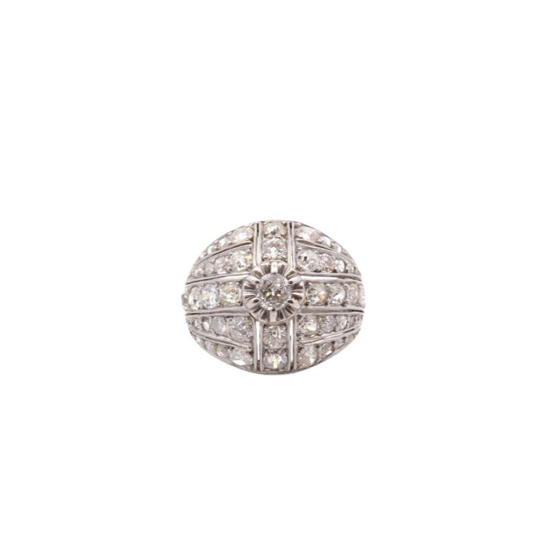 Bague Cocktail en platine et diamant - Castafiore