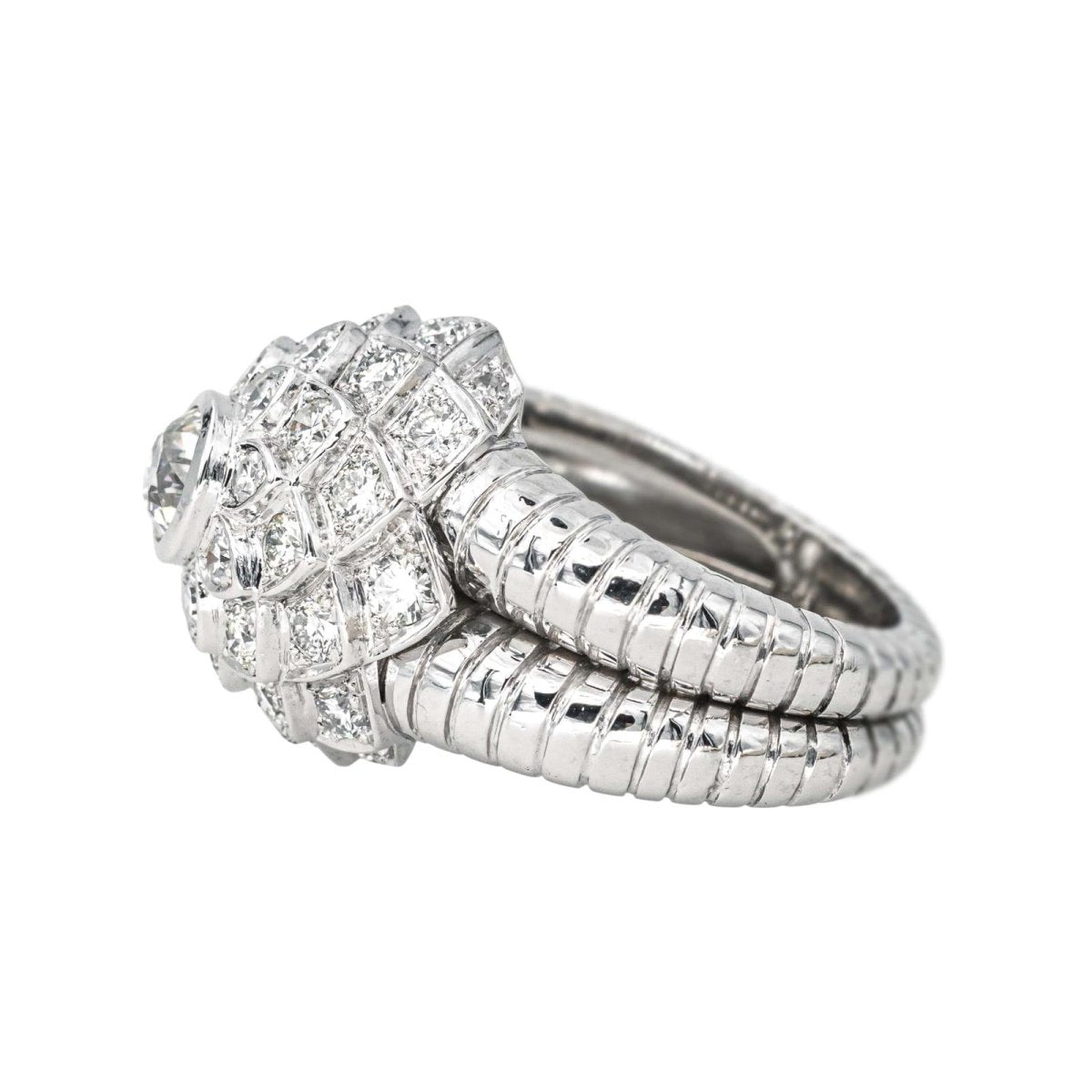 Bague Cocktail en platine et diamants - Castafiore