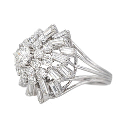Bague Cocktail en platine et diamants - Castafiore