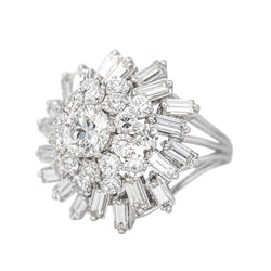 Bague Cocktail en platine et diamants - Castafiore