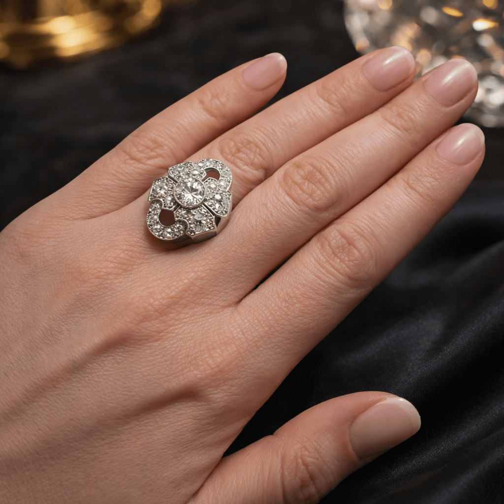 Bague Cocktail en platine et diamants - Castafiore