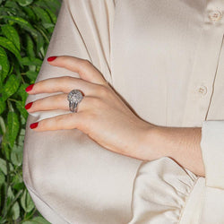 Bague Cocktail en platine et diamants - Castafiore