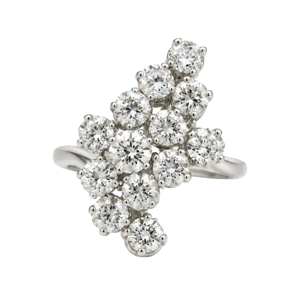 Bague Cocktail en platine et diamants - Castafiore