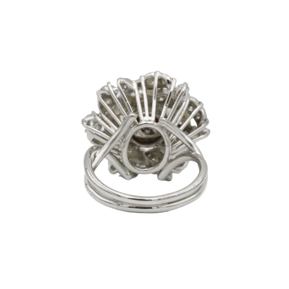 Bague Cocktail en platine, perle de culture et diamants - Castafiore