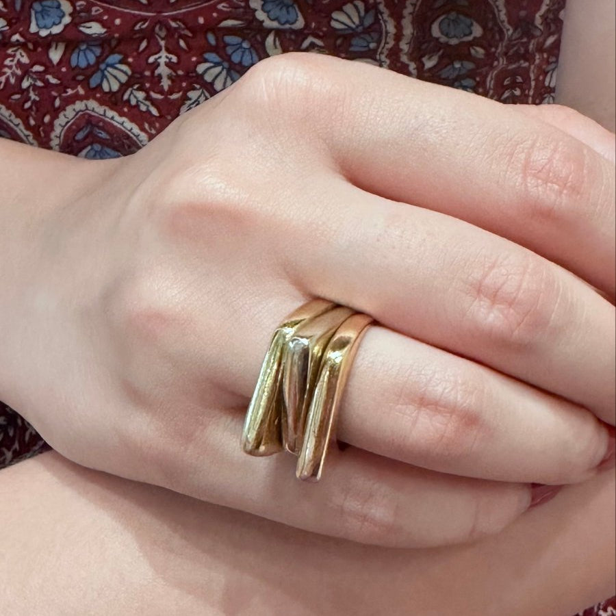 Bague Cocktail en trois ors - Castafiore