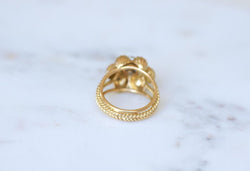 Bague Cocktail Fleur Péridot Diamants Or Jaune - Castafiore