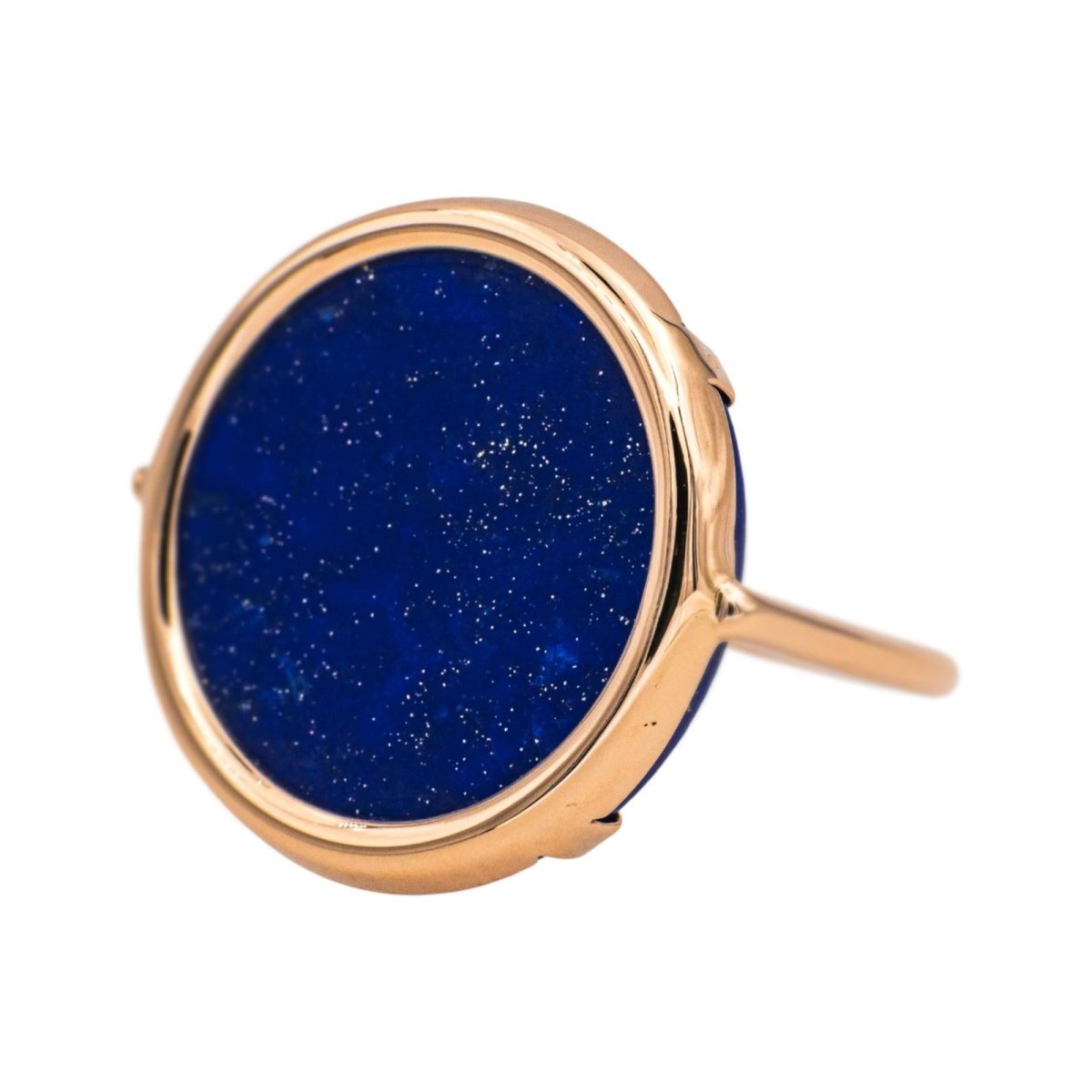 Bague Cocktail GINETTE NY "Ever Lapis Disc" en or rose et lapis - lazuli - Castafiore