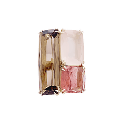 Bague Cocktail H.STERN en or blanc, quartz, tourmaline et diamants - Castafiore