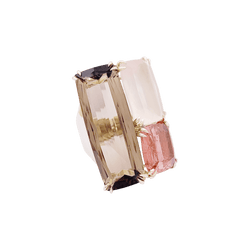 Bague Cocktail H.STERN en or blanc, quartz, tourmaline et diamants - Castafiore