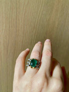 Bague cocktail Legnazzi en Emeraude et Diamants - Castafiore