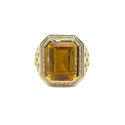 Bague Cocktail LUCIANO SOMENZI en or jaune, citrine et diamants - Castafiore