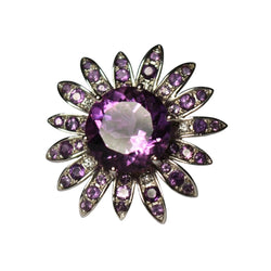 Bague Cocktail MAUBOUSSIN en or blanc, améthystes et diamants - Castafiore