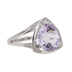 Bague Cocktail MAUBOUSSIN "Mes couleurs à toi" en or blanc, améthyste et diamants - Castafiore