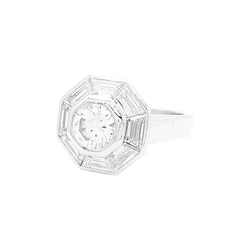 Bague Cocktail MELLERIO en platine et diamants - Castafiore