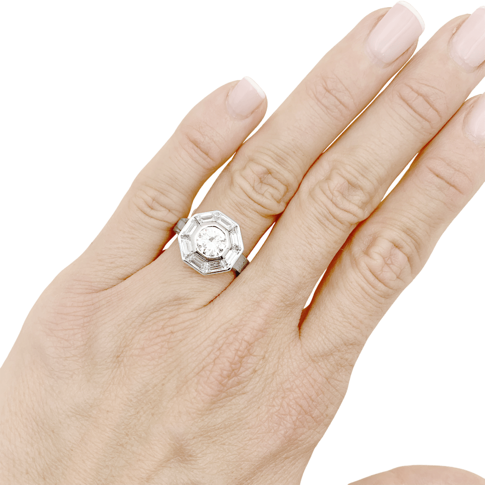 Bague Cocktail MELLERIO en platine et diamants - Castafiore