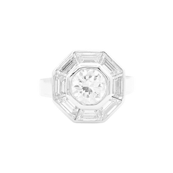 Bague Cocktail MELLERIO en platine et diamants - Castafiore