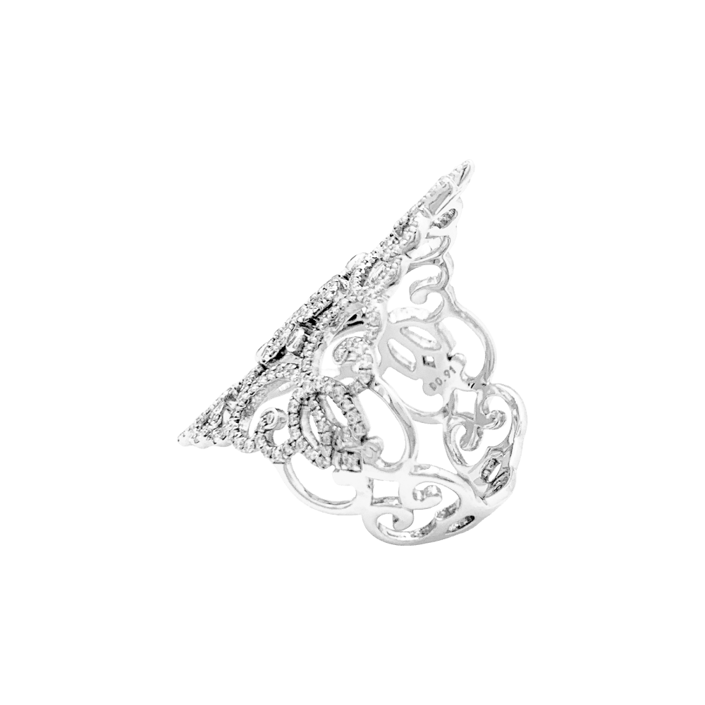 Bague Cocktail MESSIKA "Eden" en or blanc et diamants - Castafiore