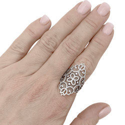 Bague Cocktail MESSIKA "Eden" en or blanc et diamants - Castafiore
