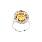 Bague cocktail or blanc citrine diamants - Castafiore