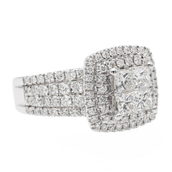 Bague Cocktail Or blanc Diamant - Castafiore
