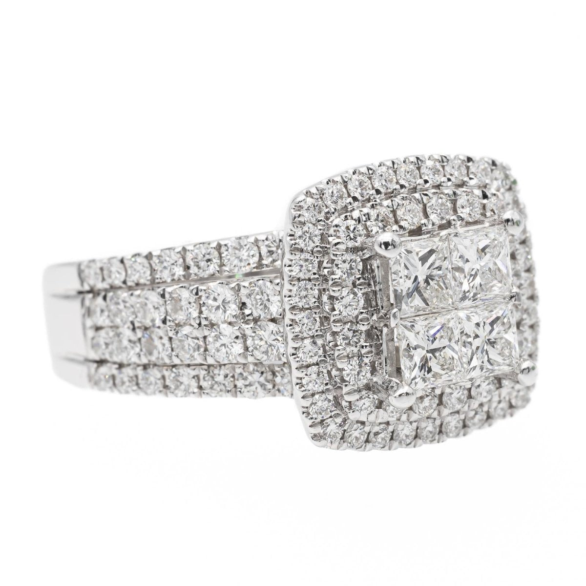 Bague Cocktail Or blanc Diamant - Castafiore