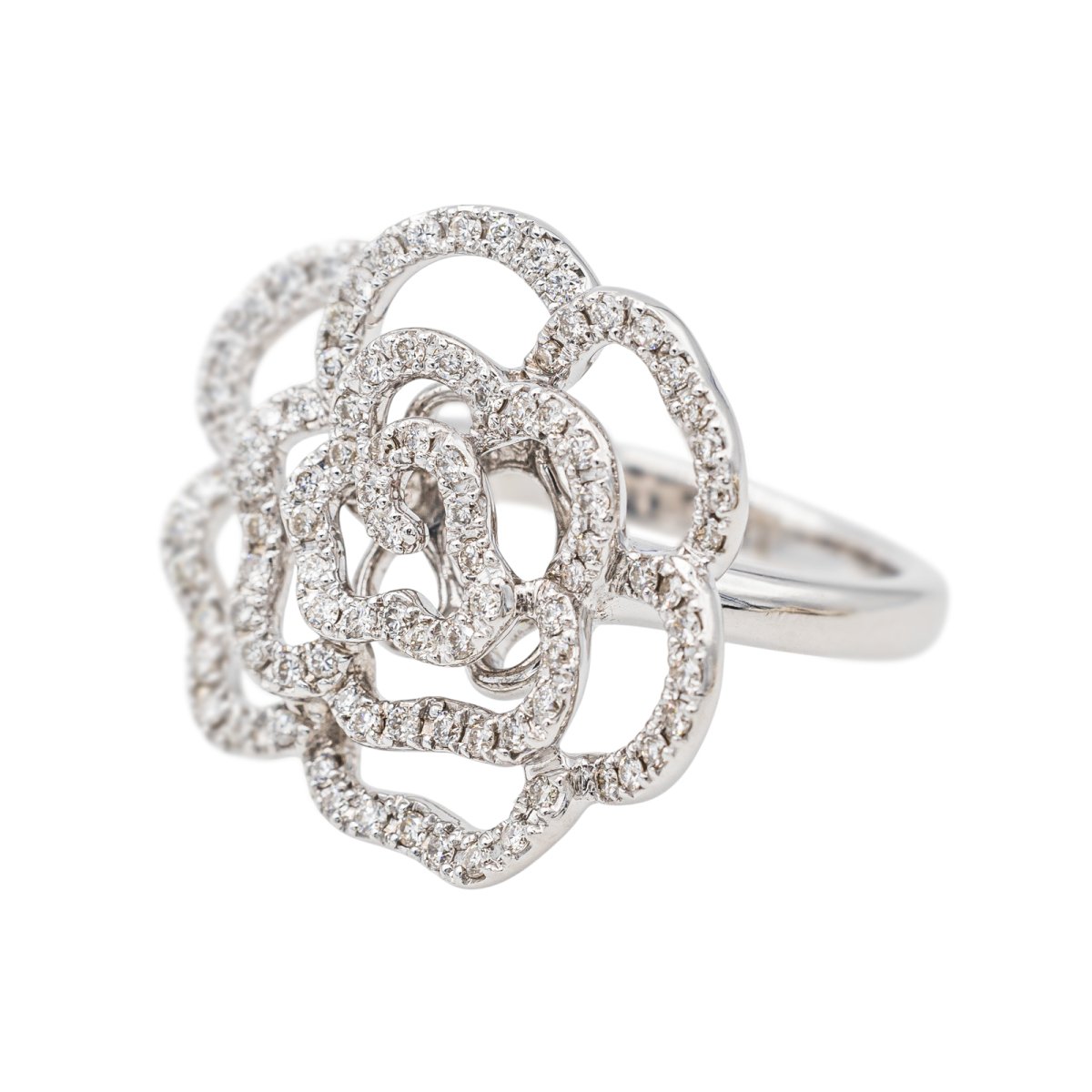 Bague Cocktail Or blanc Diamant - Castafiore