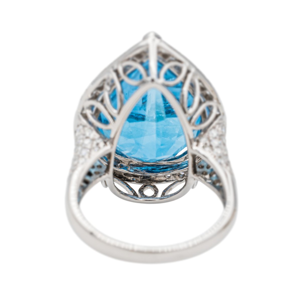 Bague Cocktail Or blanc Topaze - Castafiore