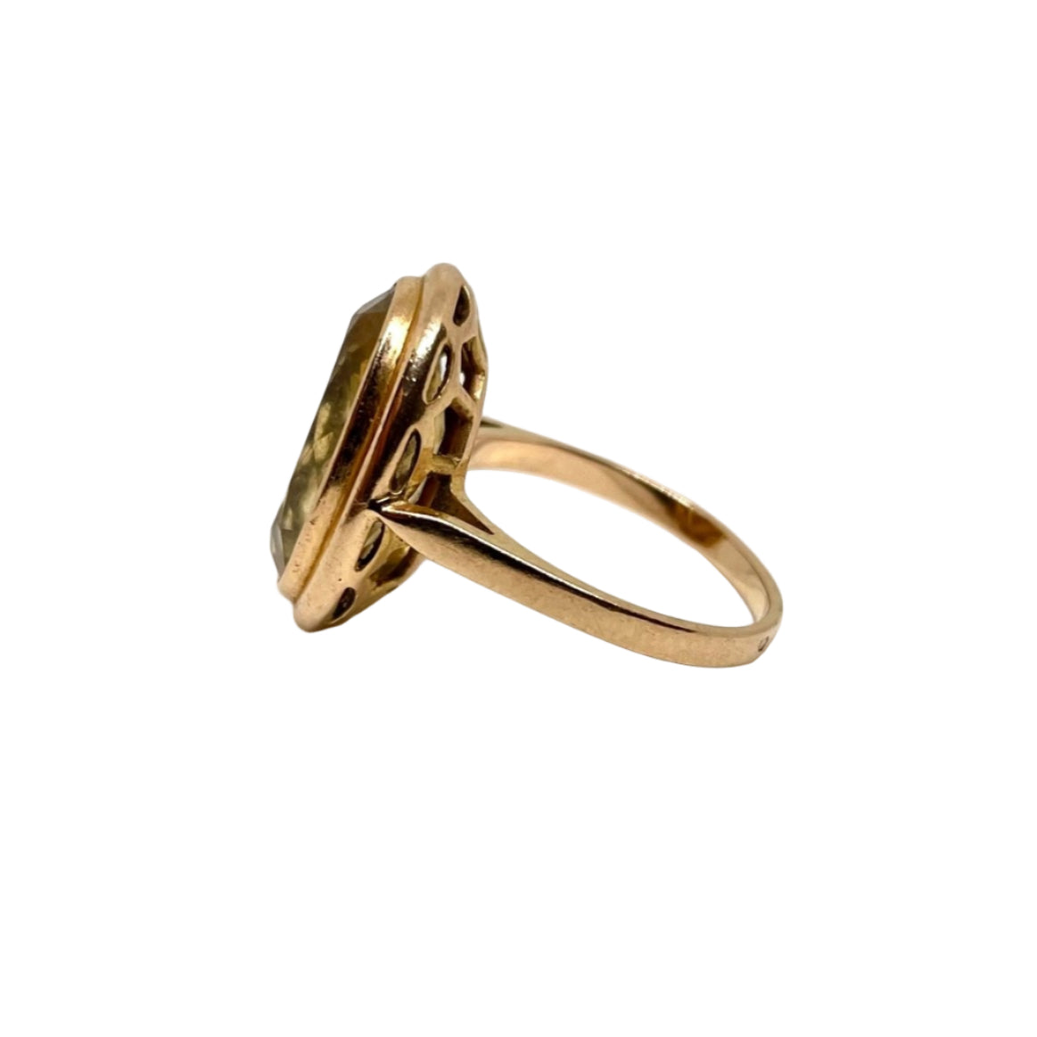 Bague cocktail or jaune citrine 8,5 carats - Castafiore