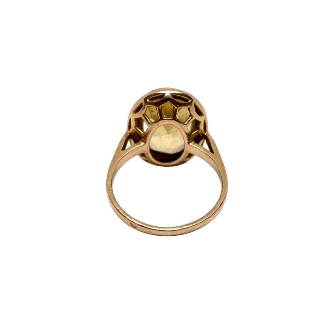 Bague cocktail or jaune citrine 8,5 carats - Castafiore