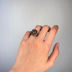 Bague Cocktail - Or jaune, Diamants & Saphirs - Castafiore