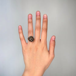 Bague Cocktail - Or jaune, Diamants & Saphirs - Castafiore